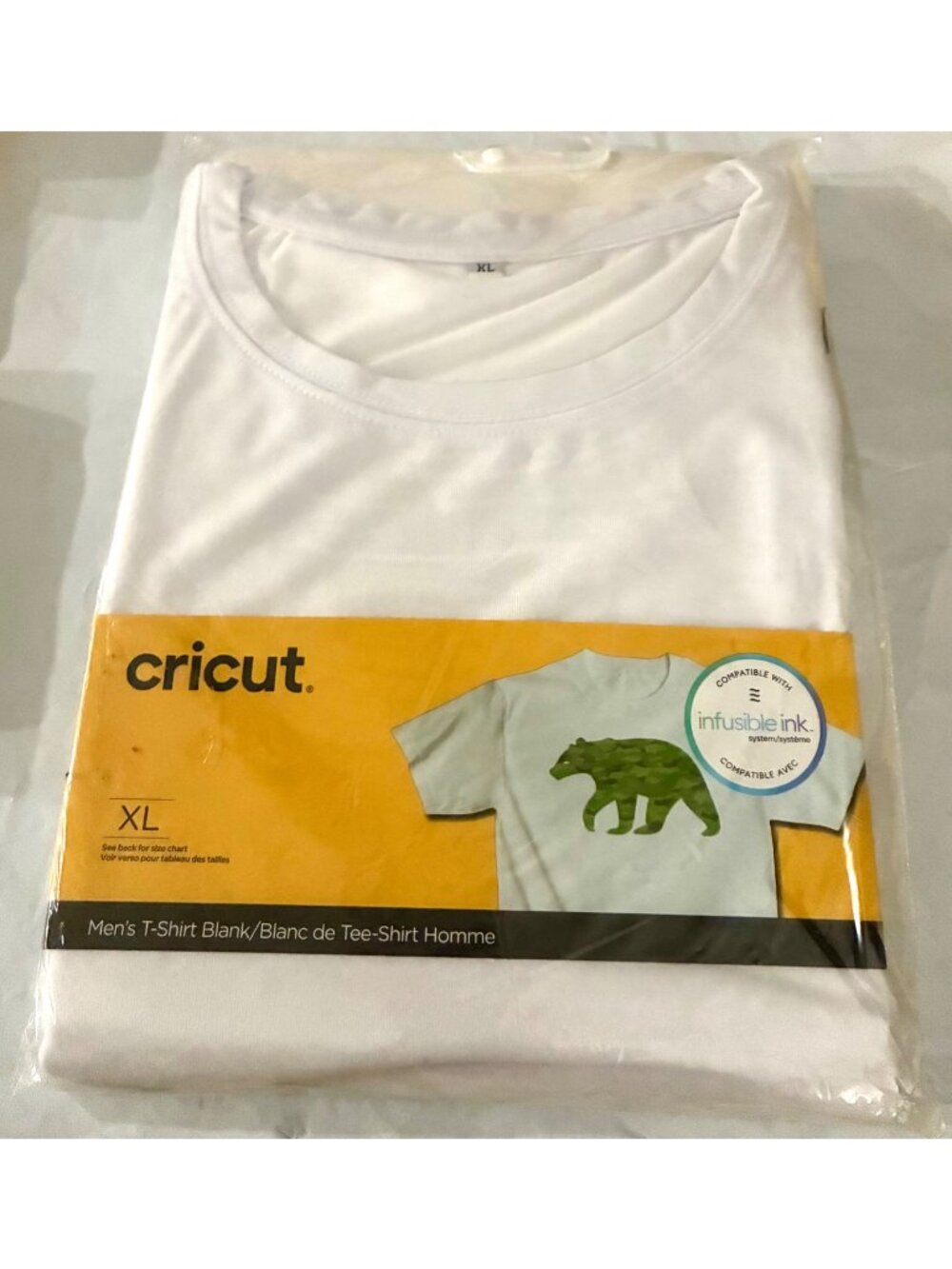 Cricut Men’s T-Shirt Blank XL White Infusible Ink Compatible New Sealed